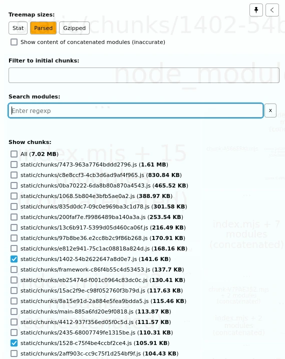 Selecting chunks